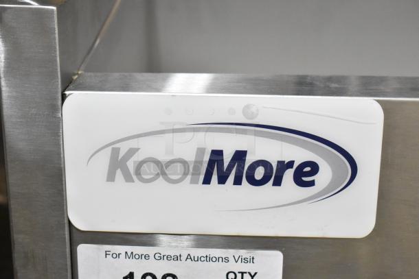Brand new KoolMore KM-RPPS-SCDC-59 commercial countertop refrigerated rail, 115 volts, 1 phase, with minor scratches and dents.