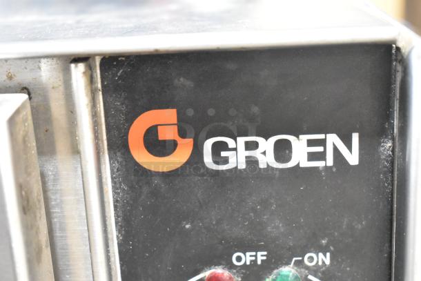 Groen HY-3E HyPer Steam Cabinet, 240V, 3 Phase. Black panel with Groen logo, showing power switch.