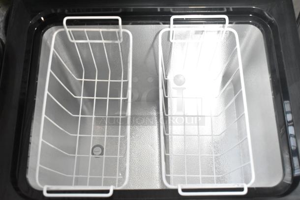 Electactic BD-50 Chest Freezer, 115V, features dual storage baskets, sleek interior, ideal for home or commercial use.