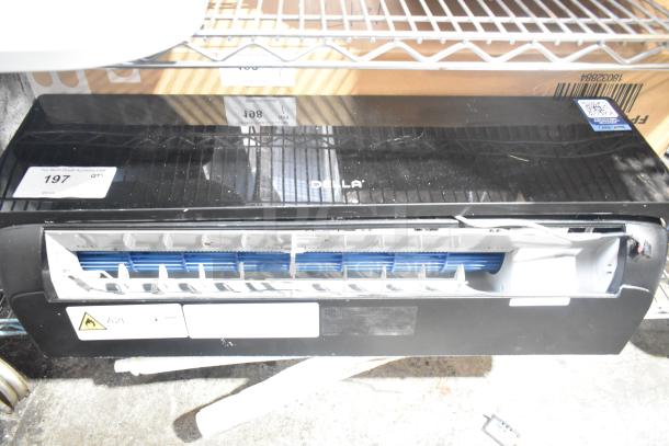 Della Split Type Room Air Conditioner, 115V, 1 Phase, 100,000 BTU. Black exterior with visible labels.