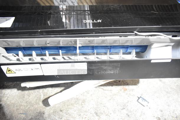 Della Split Type Room Air Conditioner, 100,000 BTU, 115V, 1 Phase. Features open front panel and visible blue internal components.