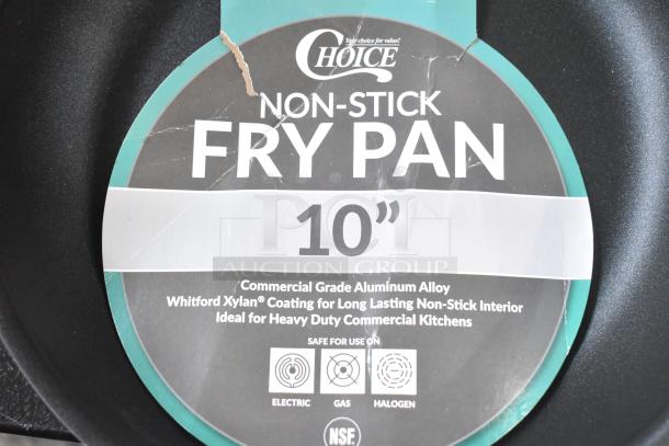 Choice 10" aluminum non-stick fry pan with Whitford Xylan coating. New condition, ideal for commercial kitchens.