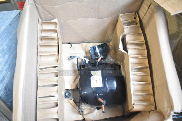 Brand new Cubigel NUT70NR compressor in a box. Visible label; scratch and dent condition. For APT-48, APT-60, and others.