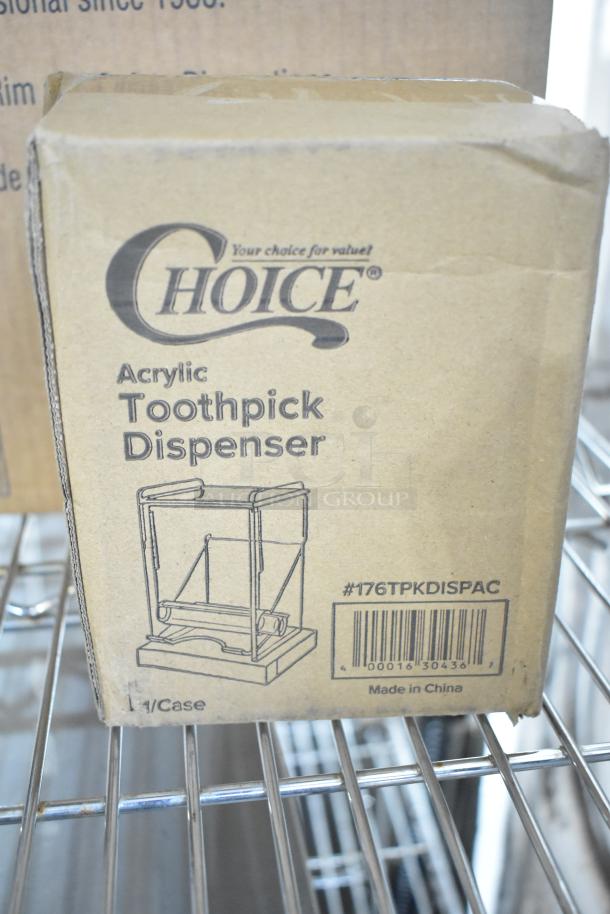 Choice Acrylic Toothpick Dispenser in original packaging. Model #176TPKDISPAC. New scratch and dent item.