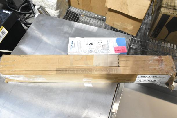 Brand new Avantco 177DPO18STK stacking kit box and Zurn Elkay 51300C filter box. Scratch and dent condition.