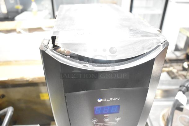 Bunn H5X hot water dispenser, 2025 model, scratch and dent condition. Black finish, digital display, 208V, 1 Phase.