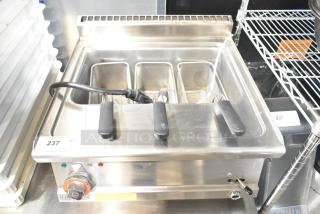 2022 Lotus CPT-66ET electric deep fat fryer with fry baskets, 380-415V, stainless steel, excellent condition, model visible.