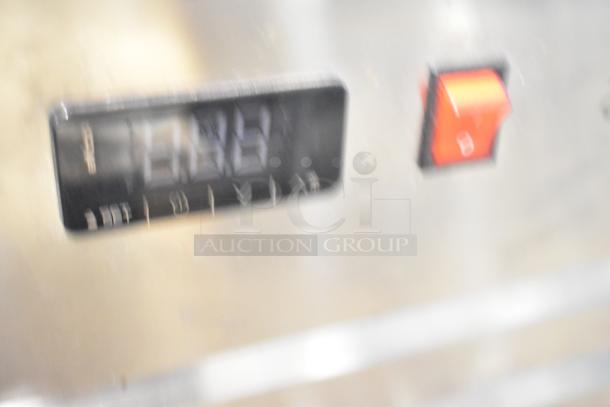 Aspes Commercial 2 Drawer Chef Base, stainless steel, digital control panel, red power switch, good condition.