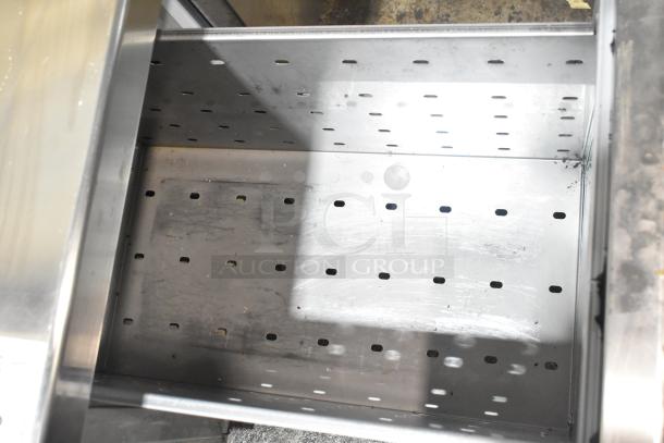 Aspes Commercial 2 Drawer Chef Base, stainless steel, perforated drawer interior, in used condition.
