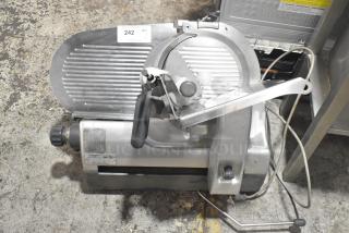 Hobart 2912 commercial countertop automatic meat slicer, 115 volts, 1 phase, stainless steel, good condition, item tag 242.