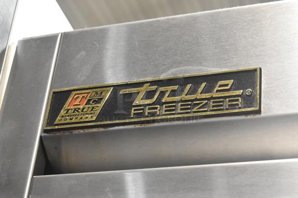 True T-19F Commercial Freezer, single door, on casters, 115V, 1 phase. Features True Manufacturing Company logo.