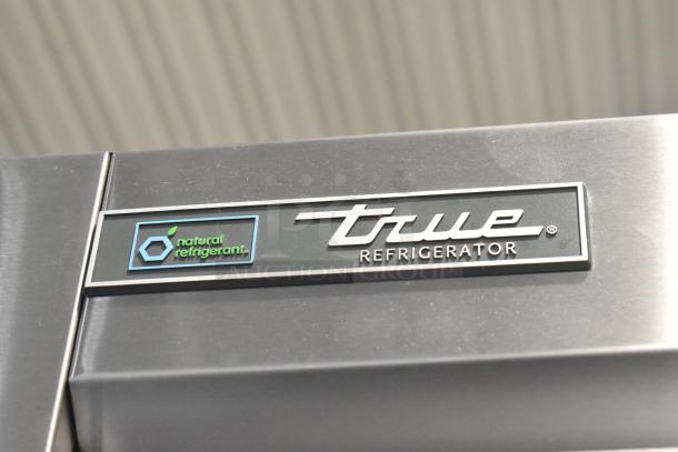 2018 True T-35-HC commercial reach-in cooler label, features natural refrigerant, two doors, and commercial casters.