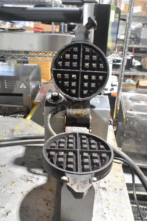 Sephra SEMANWB110V-01 countertop waffle maker, 110-120V. Used condition, visible wear on iron plates.
