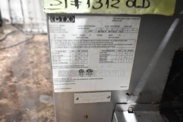 2021 Middleby Marshall CTX DZ33T stainless steel conveyor pizza oven, serial 875BX-40954, on commercial casters. 208V, 3/1 phase.