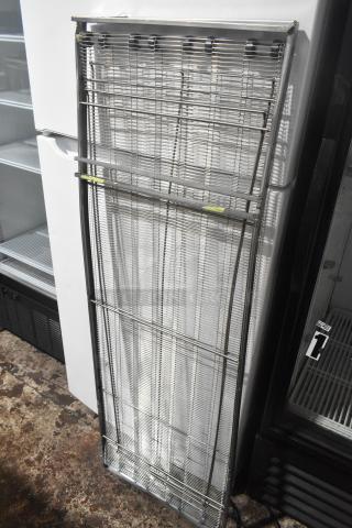 Brand new Lincoln 370677 conveyor assembly, 2ft, minor scratches and dents, stainless steel construction, vertical view.