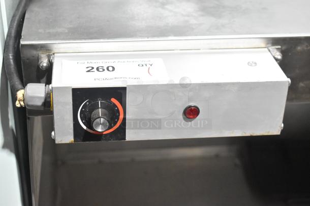 Hatco YPOP-BISHOLD-0001 countertop warmer, 120 volts, knob control, red indicator light, label showing auction info.