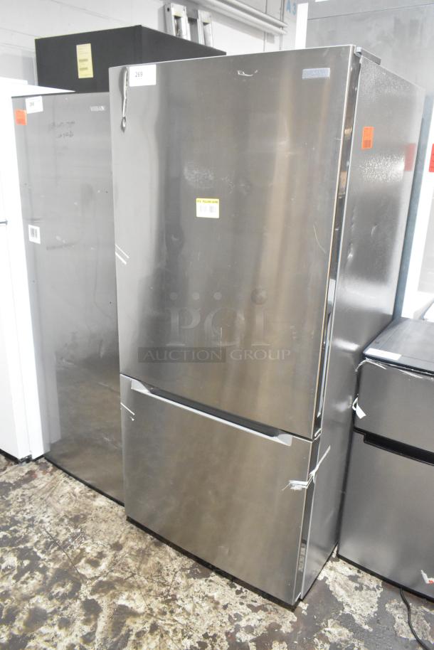 Vissani Reach In Cooler with Freezer Drawer, 115V, 1 Phase, stainless steel, visible scratches, auction tag 269.