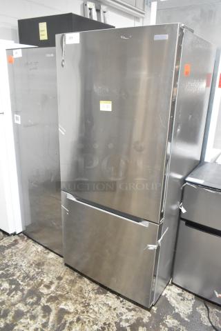 Vissani Reach In Cooler with Freezer Drawer, 115V, 1 Phase, stainless steel, visible scratches, auction tag 269.