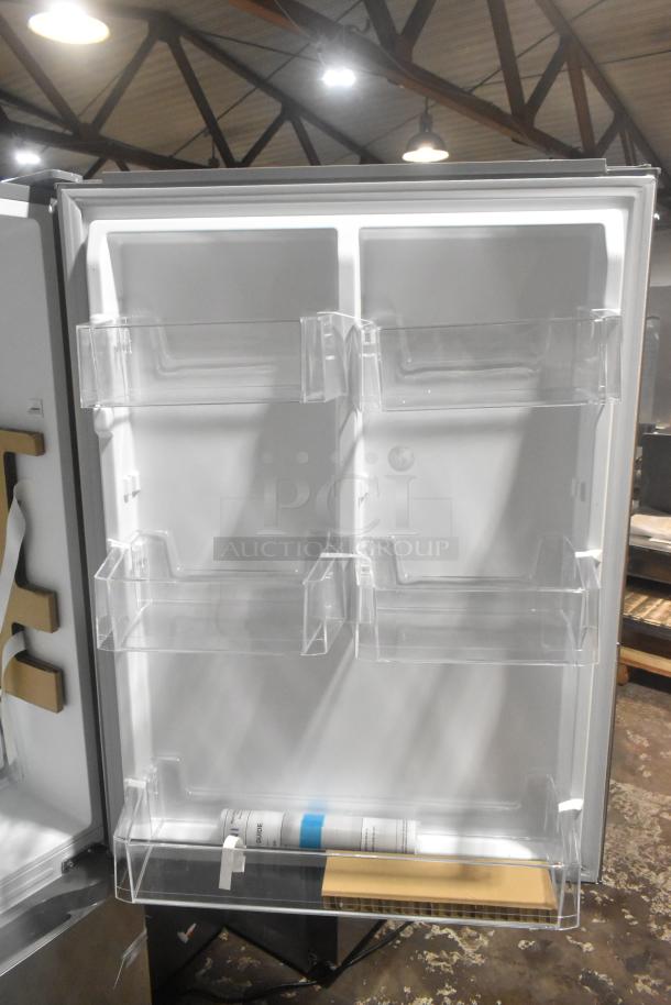 Vissani Reach In Cooler with Freezer Drawer, 115 volts, 1 phase, features clear interior shelves, new condition.