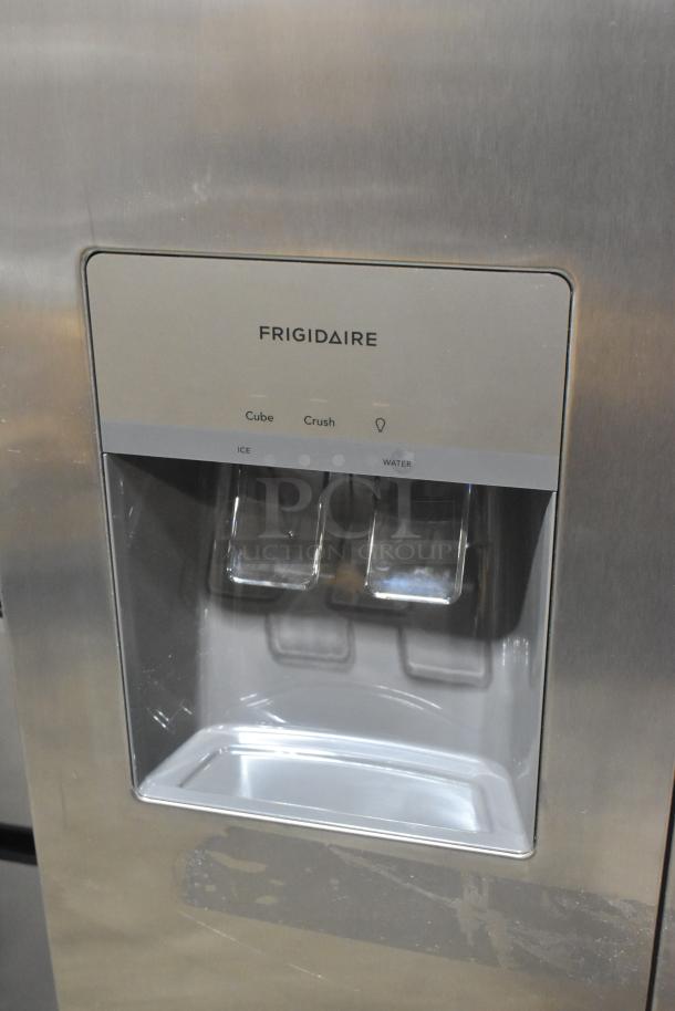 Frigidaire FRSS2628ASN reach-in cooler with freezer, ice/water dispenser, 115V, 1-phase, stainless finish, excellent condition.