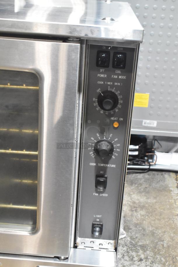Brand new MainStreet CG1-N natural gas convection oven, 54,000 BTU, with view-through doors and thermostatic controls.