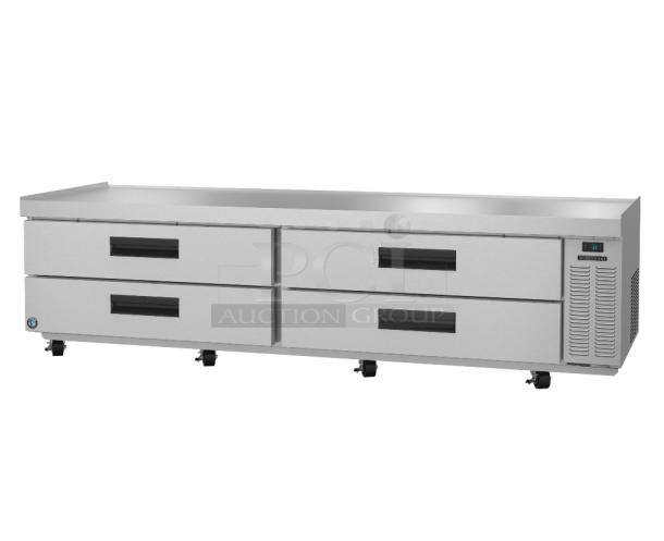 Brand new 2023 Hoshizaki CR98A 4 Drawer Chef Base, 115V, scratch and dent condition, commercial kitchen use.