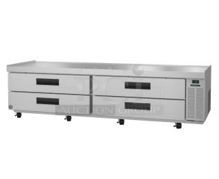 Brand new 2023 Hoshizaki CR98A 4 Drawer Chef Base, 115V, scratch and dent condition, commercial kitchen use.