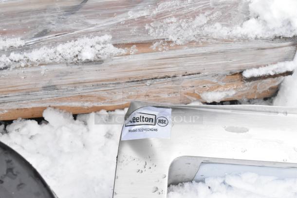 BRAND NEW Steelton 522MS24246 24" x 24" x 6" 18 Gauge 304 Stainless Steel Mop Sink, Scratch and Dent condition, NSF label visible.