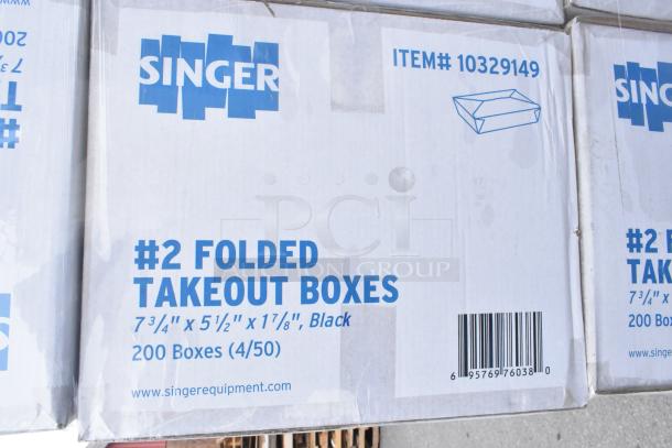 24 new Singer #2 folded takeout box packs, 7-3/4"x5-1/2"x1-7/8". Scratch and dent condition. Item #10329149.