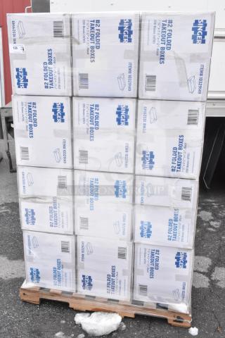 24 brand new Singer #2 folded takeout boxes, item #10329149. Dimensions: 7-3/4"x5-1/2"x1-7/8". Scratch and dent condition.