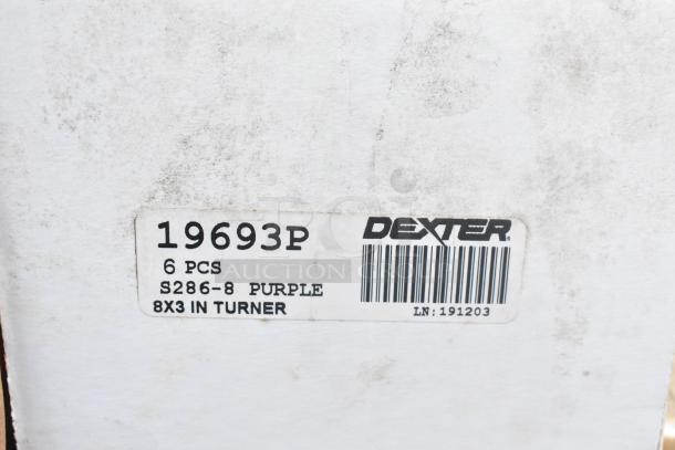Label showing "19693P," "6 PCS," "S286-8 PURPLE," and "8X3 IN TURNER." Brand: DEXTER.