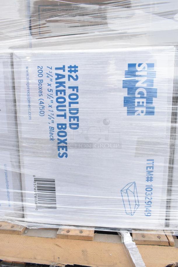 27 boxes of Singer 10329149 #2 Folded Takeout Boxes, 7-3/4"x5-1/2"x1-7/8", brand new scratch and dent.