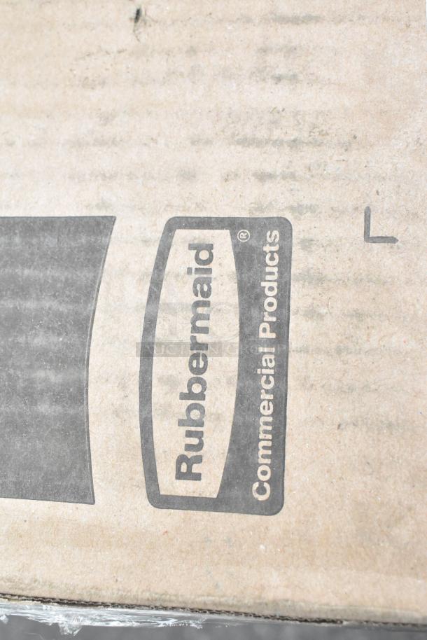 Box labeled "Rubbermaid Commercial Products" containing 34 brand new scratch and dent kitchen items.