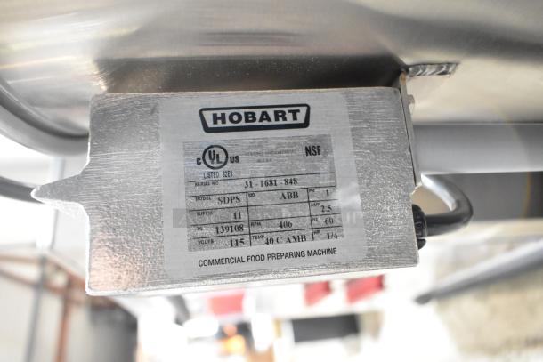 BRAND NEW 2025 Hobart SDPS-11 20 Gallon Electric Stainless Steel Salad Dryer, scratch and dent, model and specs label shown.