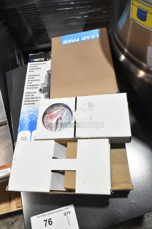 Brand new Hatco C-15 compact booster water heater, 240V, 3-phase. Minor scratches and dents visible. Labeled "Lead Free."