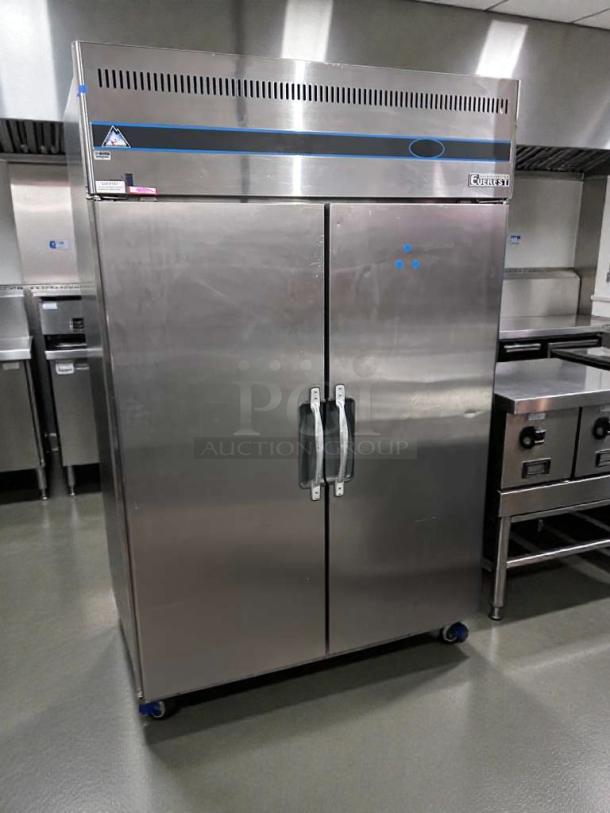 Everest ESR2 commercial reach-in refrigerator, stainless steel, high-grade condition, 115V, NSF & ETL listed.