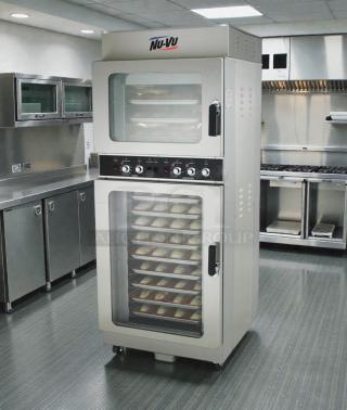 Nu-Vu OP-4/8M Electric Convection Oven & Proofer Combo in excellent condition, stainless steel, 208V, single phase, tested.