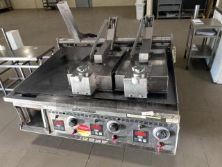 Keating Miraclean® 36" gas griddle, exceptional condition, UL & NSF listed, with control knobs, tested operational.