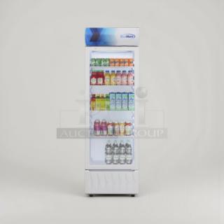 KoolMore MDR-9CP single swing door merchandiser refrigerator, brand new, 22-inch, ETL listed, commercial use ready.