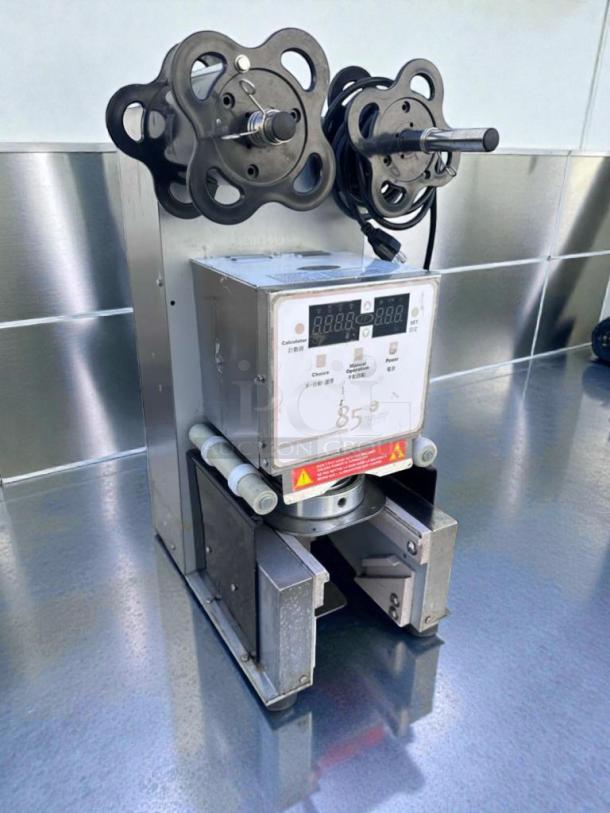 Commercial Beverage Equipment 85°C Digital Cup Sealer, model CUP-M-SEAL-0541, in impressive condition, fully tested.