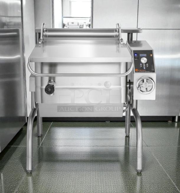 Groen BP-30G commercial gas tilting braising pan, 30-gallon, 120V, fully tested, operational, stainless steel, front controls.