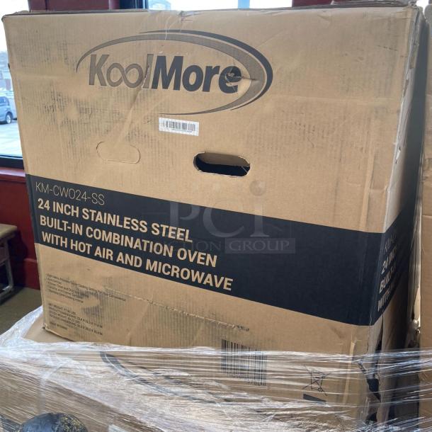 Brand new KoolMore KM-CWO24-SS 24" stainless steel convection oven with microwave in original box; pristine condition.