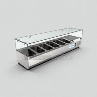 Brand New KoolMore Commercial Refrigerated Cold Food Well, 6-Pan, Stainless Steel, UL Listed, Model KLM-M-CFW-0316.