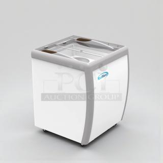 Brand new KoolMore KM-ICD-26SD ice cream dipping cabinet, four tub capacity, sliding glass doors, ETL listed, original box.