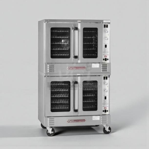 Blodgett double-stack stainless steel commercial convection oven in exceptional condition, fully tested and operational.