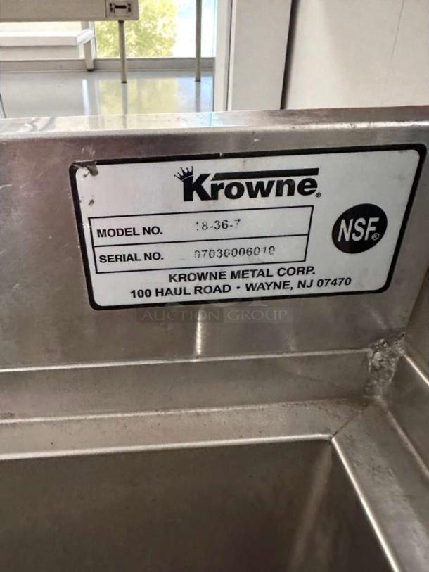 High-grade Krowne 48" commercial ice bin with cold plate, NSF certified, model 48-36-7, fully tested, excellent condition.