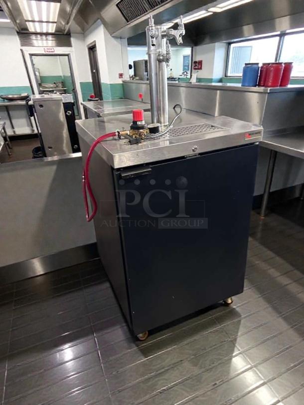 Micro Matic Commercial Beer Kegerator, dual tap, stainless steel, outstanding condition, fully tested, model MIC-L-DRAFT-0354.