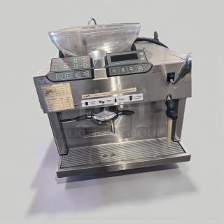 Starbucks Mastrena Commercial Espresso Machine with dual hoppers in excellent condition, fully tested and operational. Model STAR-L-ESP-0361.
