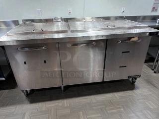 Continental Refrigerator BW72N commercial refrigerated base, 72", stainless steel, UL & NSF listed, excellent condition.