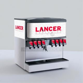 Lancer 8-Valve Coca-Cola Soda Fountain Dispenser, stainless steel, premium condition, UL listed, fully tested, operational.